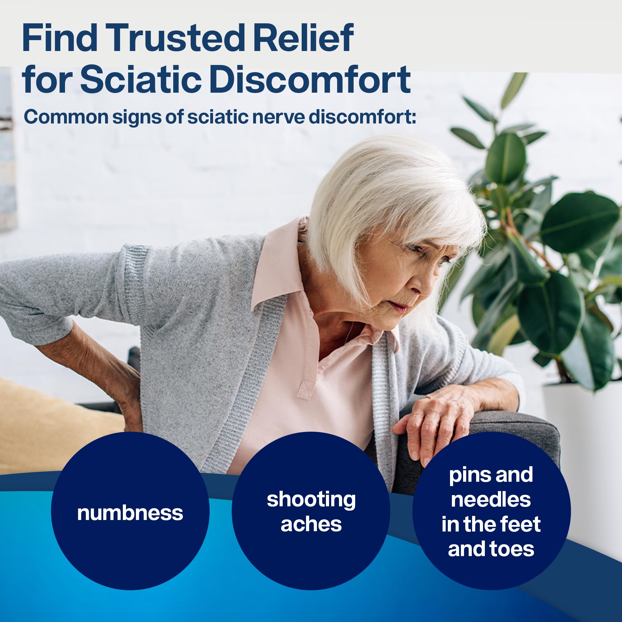 SciatiEase Sciatic Nerve Health Support Supplement - Nerve Support Formula with AlphaPalm, Pea, Vitamin B Complex, Alpha Lipoic Acid 300mg - 3 Bottles - TrustMedUSA