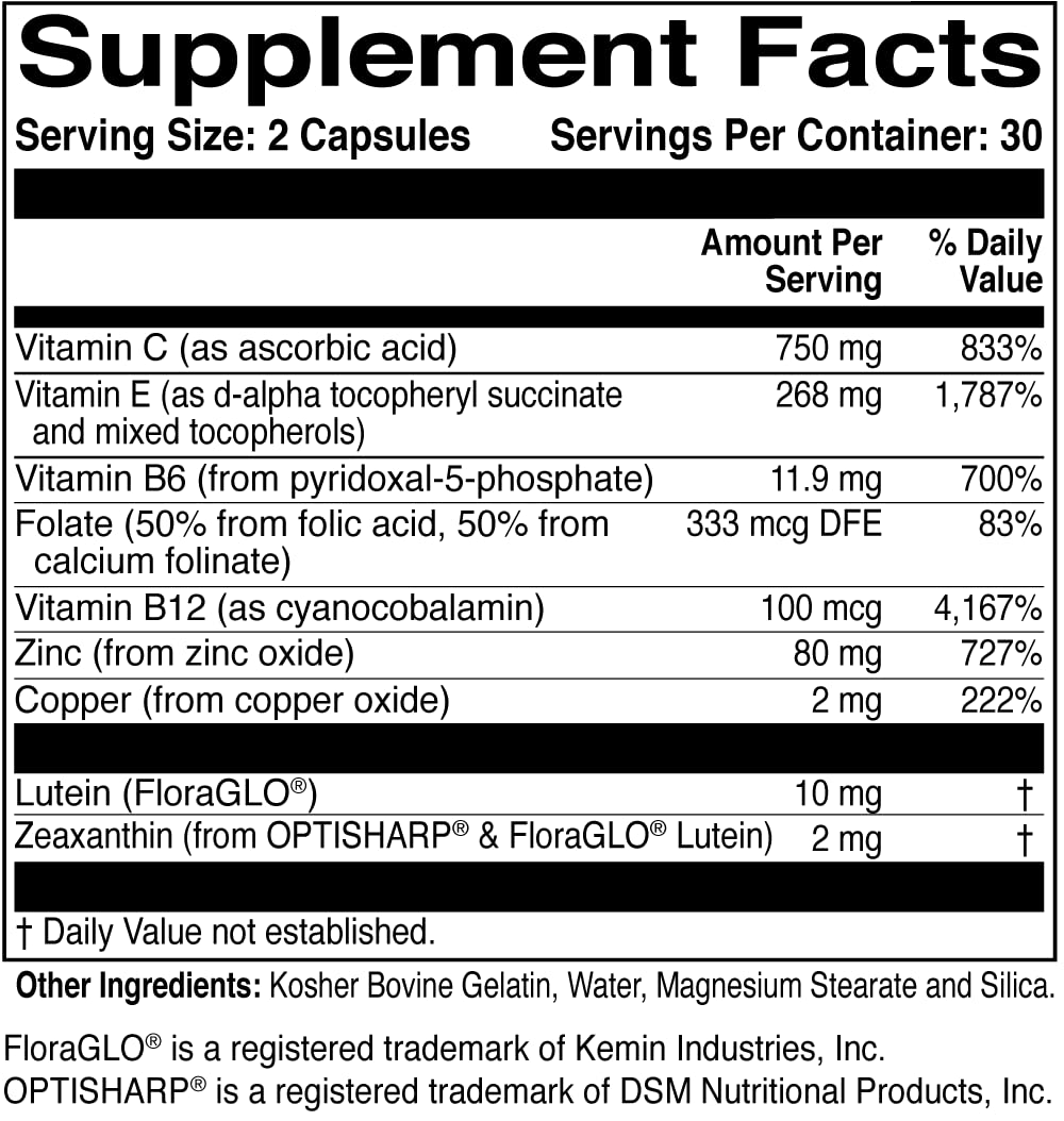 ScienceBased Health MacularProtect AREDS 2 Formula – Eye Health Vitamin & Mineral Supplement with Lutein, Zeaxanthin & B Vitamins for Macular & Vision Support – 60 Capsules - TrustMedUSA