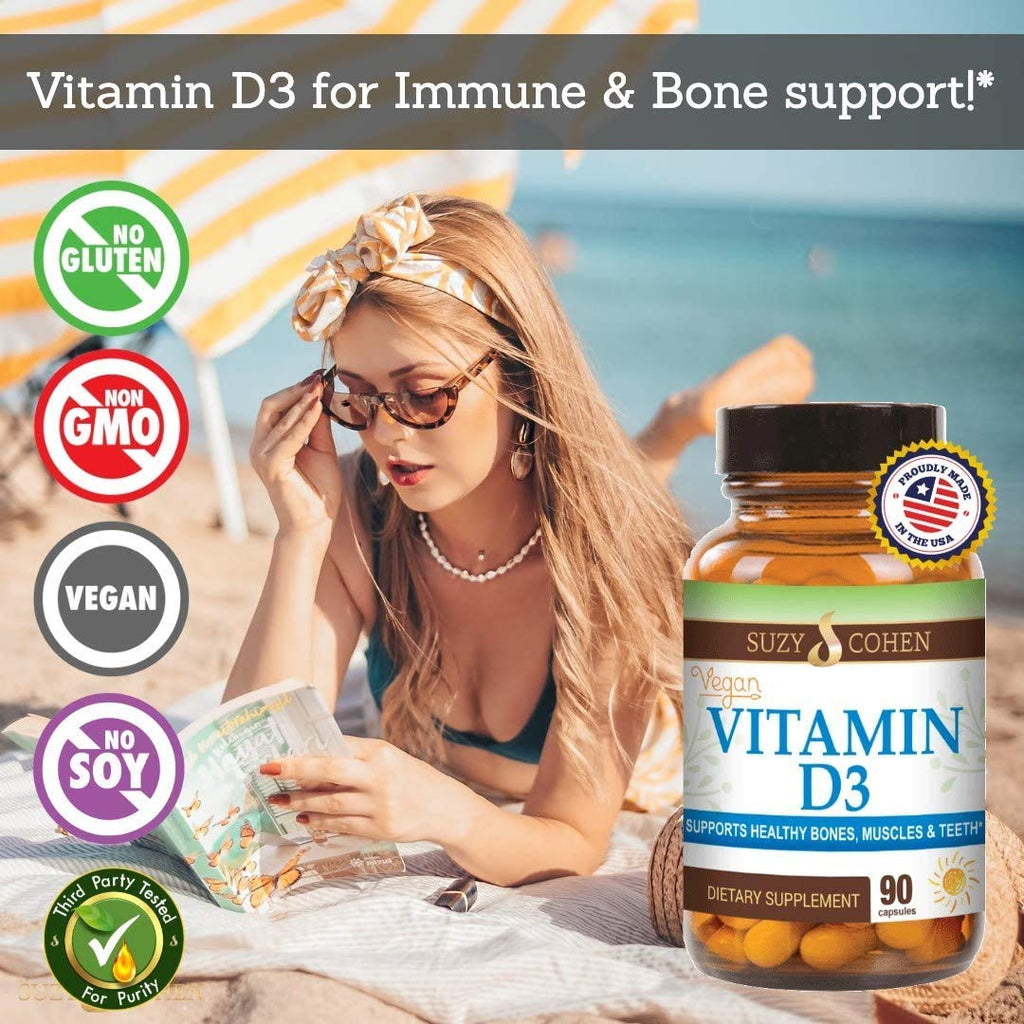Script Essentials Vegan Vitamin D3 5,000 IU for Healthy Muscle Function, Bone Health, and Immune Support - Non-GMO, Gluten Free and Kosher Certified - 90 Servings - TrustMedUSA