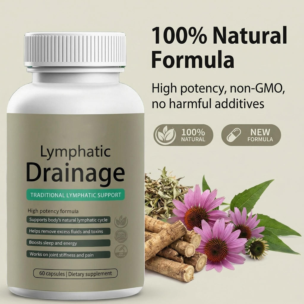 Sculptique Lymphatic Drainage Capsules, New Maximum Potency Formula with Dandelion Extract, Cleavers Extract - Supports Cellulite Reduction 60 Capsules - Maple Wellness Supplements