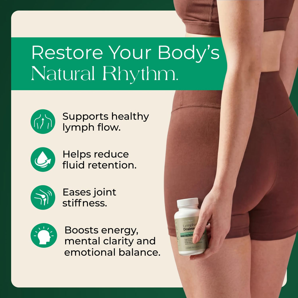 Sculptique Lymphatic Drainage Supplement – Lymphatic Drainage Capsules with Dandelion, Burdock, Cleavers & Echinacea, Supports Bloating, Fluid Balance & Daily Lymphatic Wellness – 60 Capsules - Maple Wellness Supplements