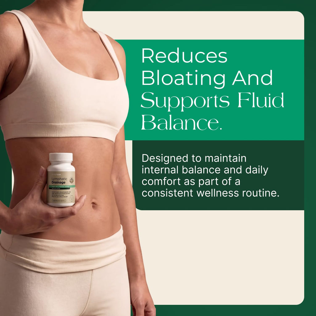 Sculptique Lymphatic Drainage Supplement – Lymphatic Drainage Capsules with Dandelion, Burdock, Cleavers & Echinacea, Supports Bloating, Fluid Balance & Daily Lymphatic Wellness – 60 Capsules - Maple Wellness Supplements