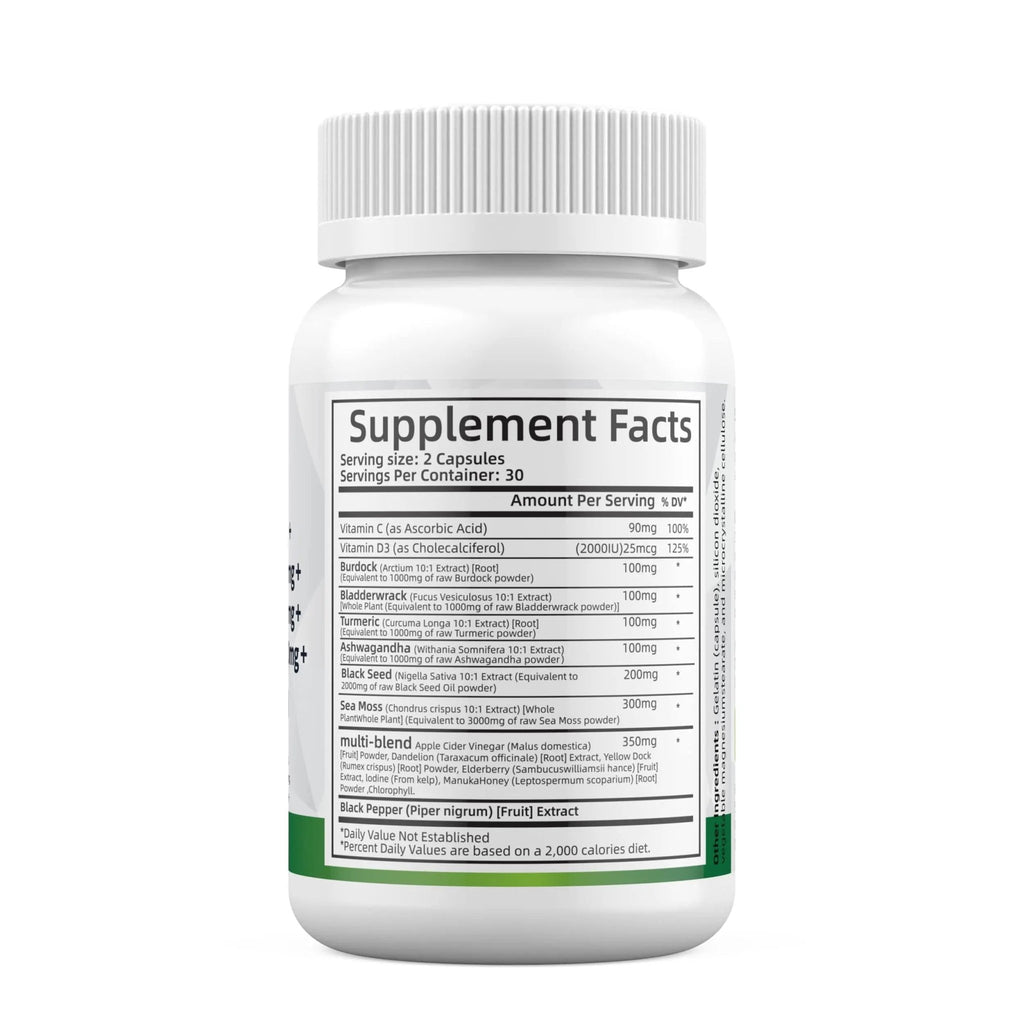 Sea Moss 3000mg Black Seed Oil 2000mg Ashwagandha 1000mg Turmeric 1000mg - TrustMedUSA