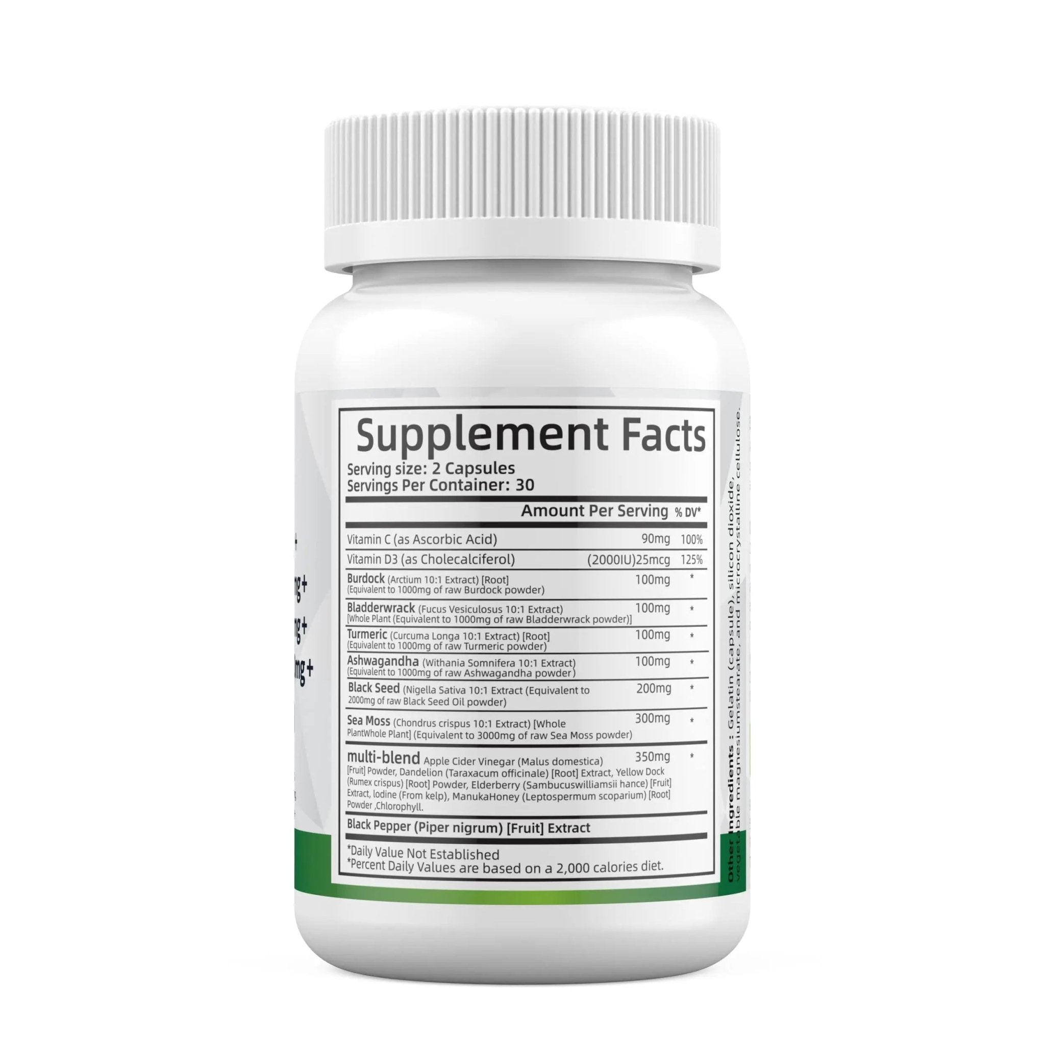 Sea Moss 3000mg Black Seed Oil 2000mg Ashwagandha 1000mg Turmeric 1000mg - TrustMedUSA