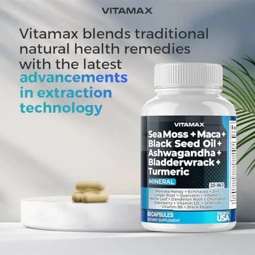 Sea Moss 3000mg Maca 1000mg Black Seed Oil 2000mg Ashwagandha 1000mg Bladderw - TrustMedUSA