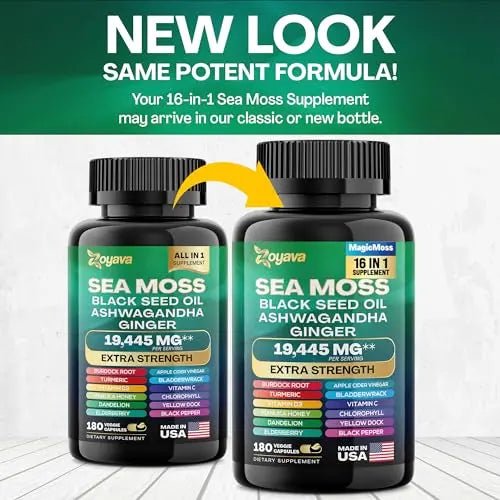 Sea Moss 7000mg Black Seed Oil 4000mg Ashwagandha 2000mg Turmeric 2000mg - TrustMedUSA
