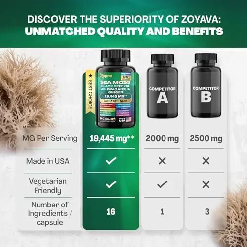 Sea Moss 7000mg Black Seed Oil 4000mg Ashwagandha 2000mg Turmeric 2000mg - TrustMedUSA