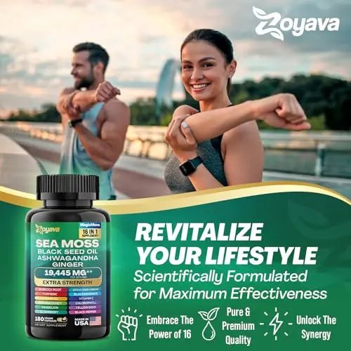 Sea Moss 7000mg Black Seed Oil 4000mg Ashwagandha 2000mg Turmeric 2000mg - TrustMedUSA
