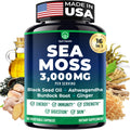 Sea Moss Black Seed Oil Ashwagandha Ginger - Advanced Irish Sea Moss Capsules All in One Supplement with Seamoss Black Seed Oil Ashwagandha Burdock Root Bladderwrack - Pills for Energy, Immune, Gut - TrustMedUSA