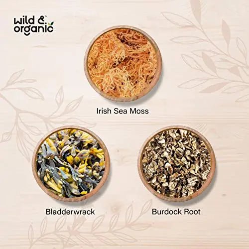 Sea Moss Capsules - 180 Caps Wildcrafted Irish Moss, Burdock Root & Bladderwrack - TrustMedUSA