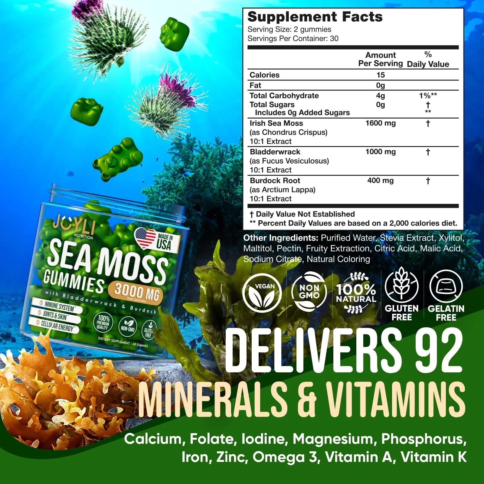 Sea Moss Gummies - Irish Seamoss Gummies for Adults & Kids - Advanced Superfood - TrustMedUSA