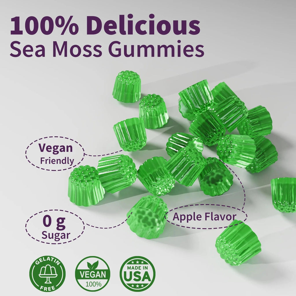 Sea Moss Supplement 5000mg, Sugar Free Sea Moss Gummies, Irish Sea Moss - TrustMedUSA