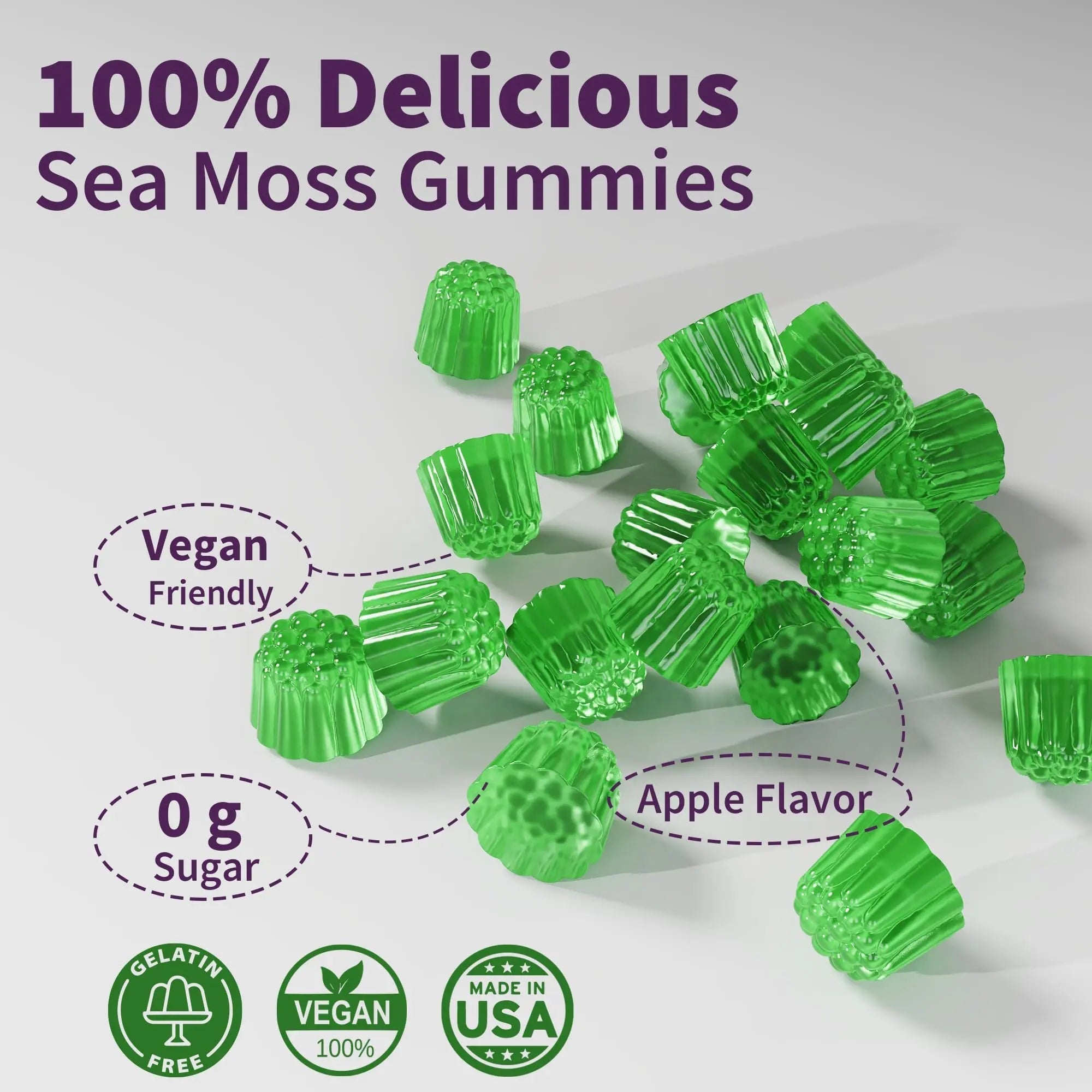 Sea Moss Supplement 5000mg, Sugar Free Sea Moss Gummies, Irish Sea Moss - TrustMedUSA