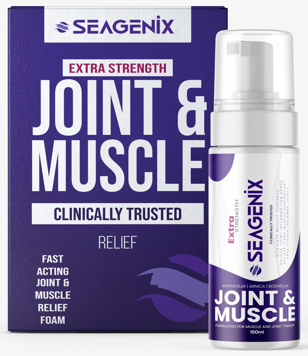 Seagenix Extra Strength Muscle + Joint Foam - Magnesium | Boswellia | Arnica | Formula - Joint and Muscle Relief – Ease Inflamed Joints and Muscles - All Natural – Joints + Muscle Relief - TrustMedUSA