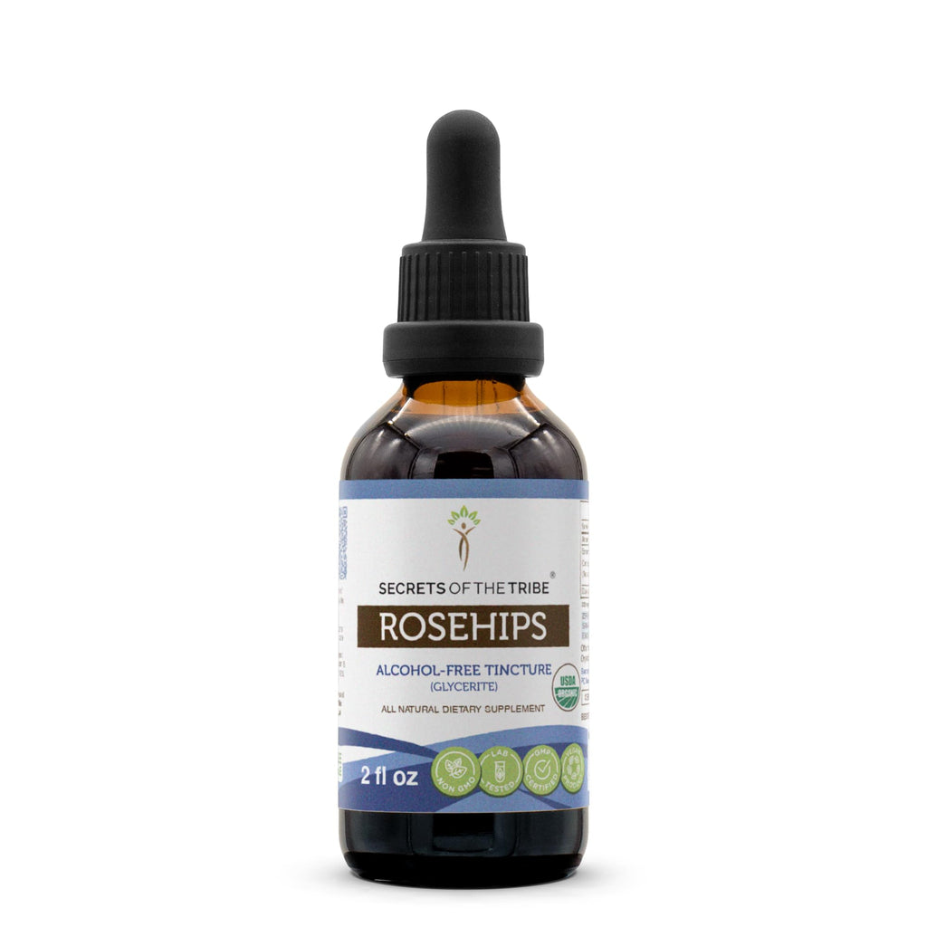 Secrets of the Tribe Rosehips USDA Organic | Alcohol-Free Extract, High-Potency Herbal Drops | Made from 100% Certified Organic Rosehips (Rosa spp.) Dried Fruit (2 oz) - TrustMedUSA