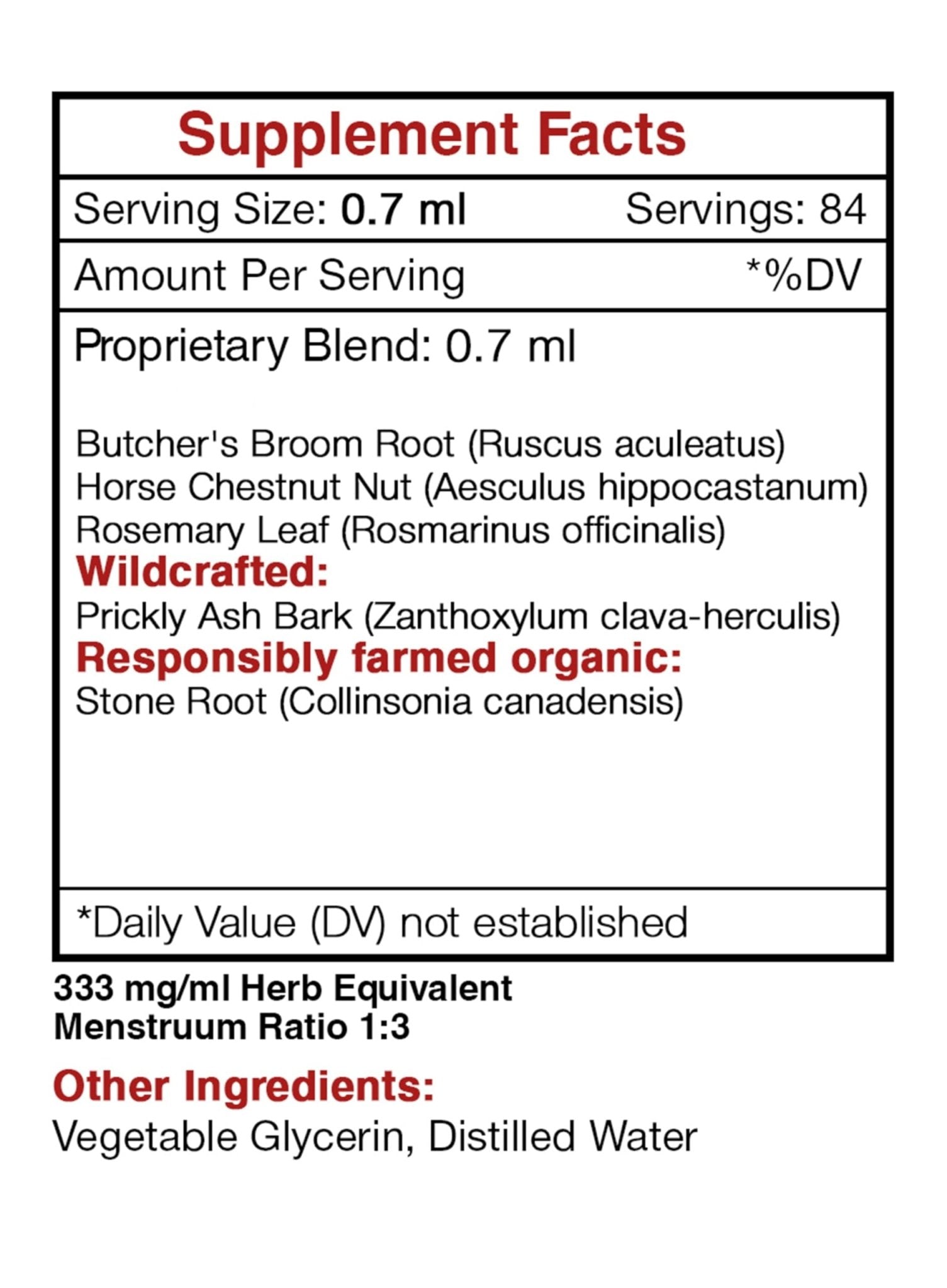 Secrets of the Tribe - Vein Secret, Vein Tonnig Formula, Herbal Supplement Blend Drops Alcohol-Free Liquid Extract (2 fl oz) - TrustMedUSA