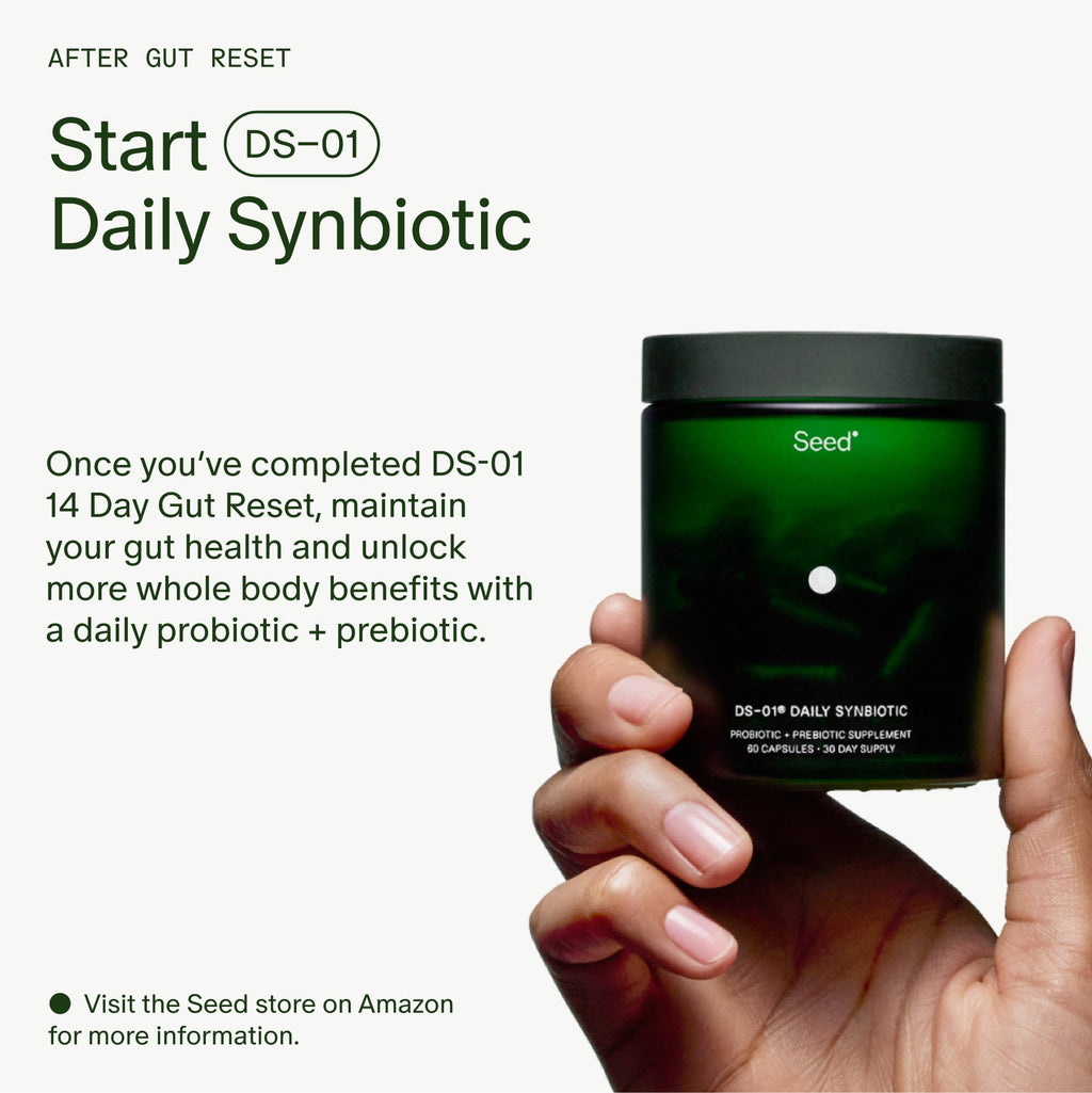 Seed 14 Day Gut Reset - Prebiotic and Probiotic for Women & Men - Digestive Health, Gut Health, Rapid Gut Recovery, Bloating & Constipation Relief - Vegan & Shelf-Stable - 28 Capsules (14-Day Supply) - Maple Wellness Supplements