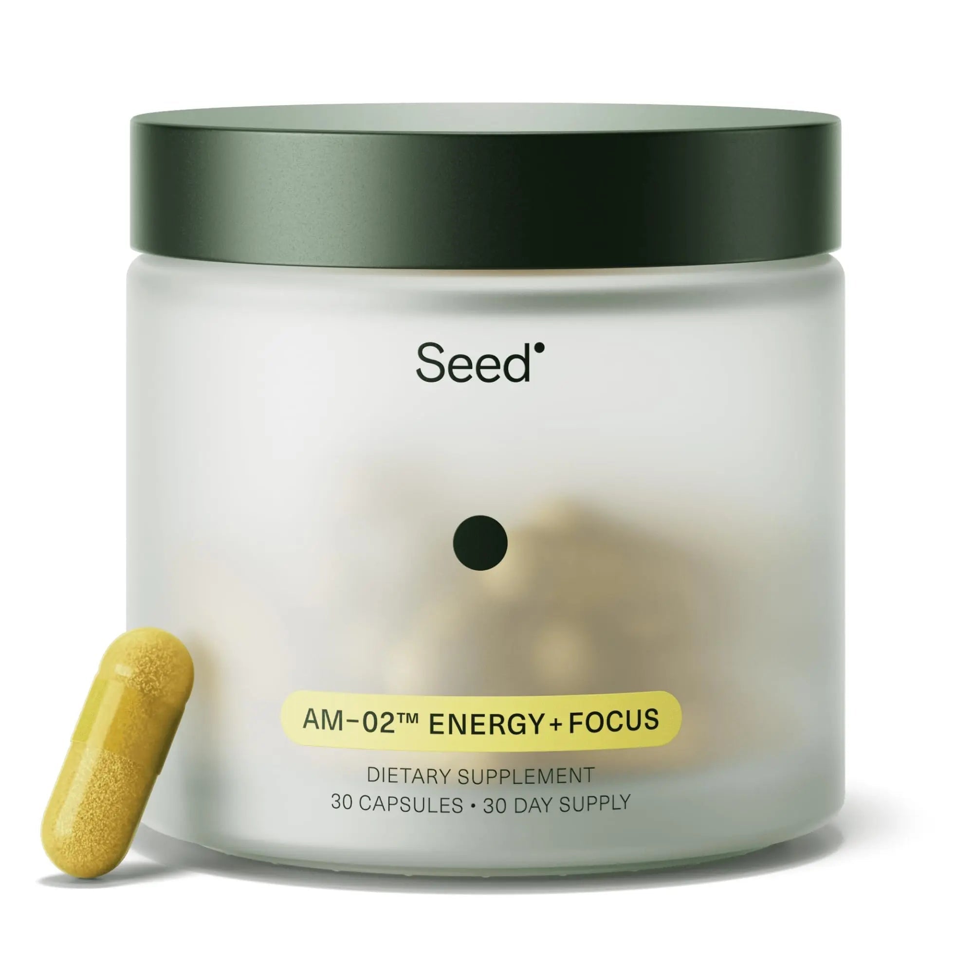 Seed AM-02 Energy + Focus - Daily Nootropic Supplement for Women & Men - Fast-Acting & Sustained Energy for Up to 6 Hours - Caffeine-Free Vegan & Shelf-Stable - 30 Capsules (30-Day Supply) - TrustMedUSA