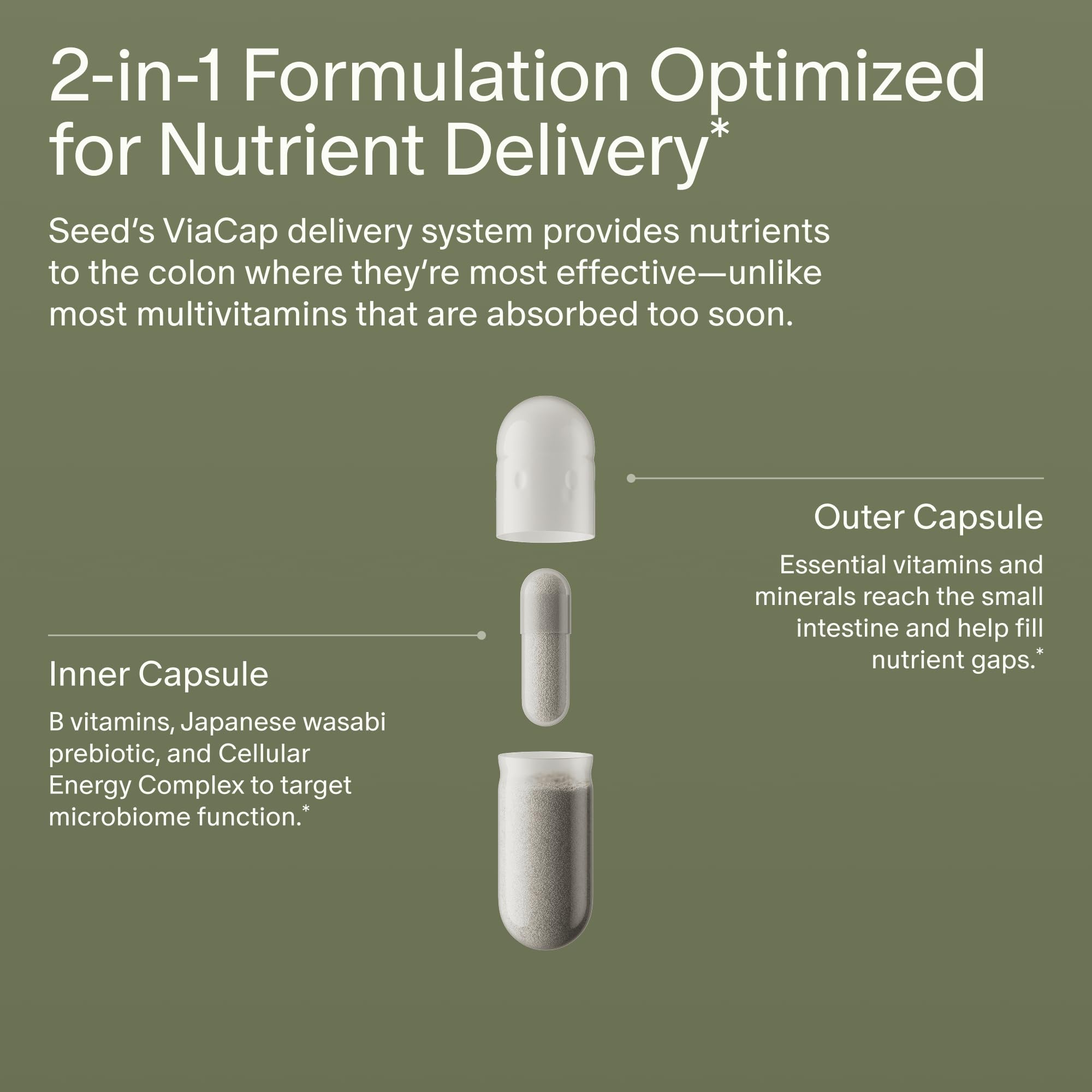 Seed DM-02 Daily Multivitamin - 100% DV Essential Vitamins and Minerals for Women & Men - Helps Fill Daily Nutrient Gaps - Immune, Bone, Hair, Skin & Nails Health - Vegan - 30 Capsules (30-Day Supply) - Maple Wellness Supplements