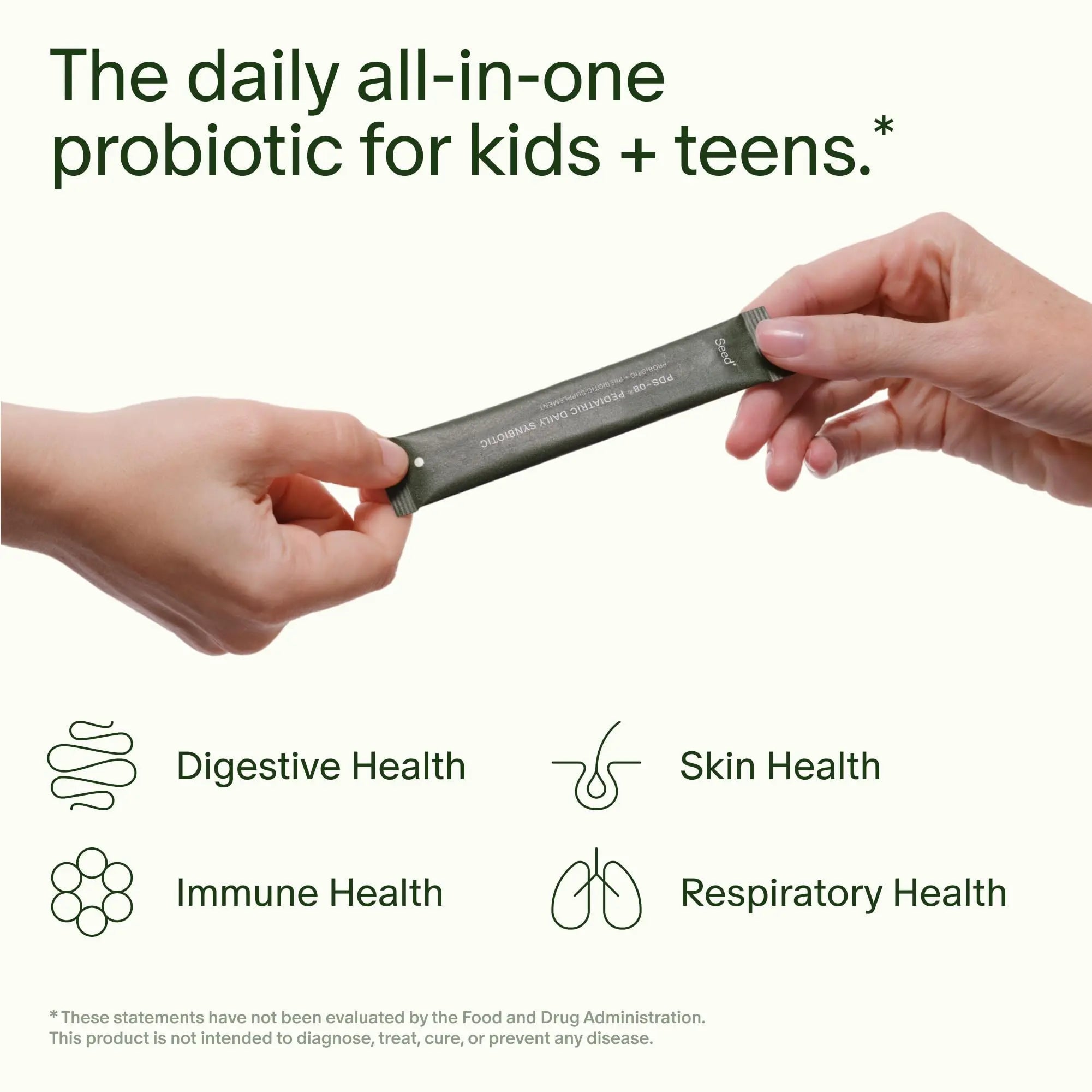 Seed PDS-08 Pediatric Daily Synbiotic - Fiber-Based Prebiotic & Probiotic for Kids - Digestive Health, Regularity, Constipation Relief - Ages 3-17 - Vegan and Shelf-Stable - 30 Sachets (30-Day Supply) - TrustMedUSA