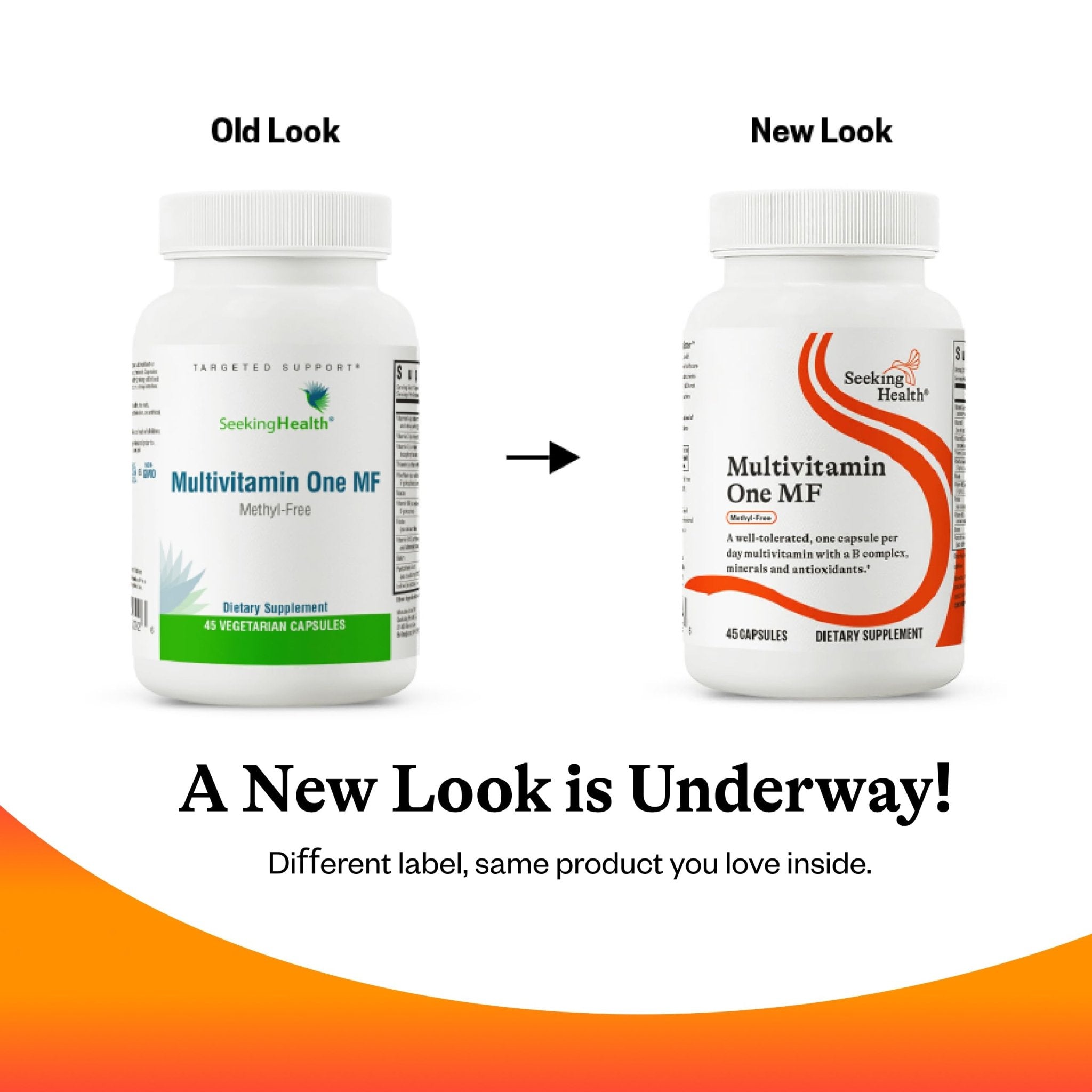 Seeking Health Multivitamin One MF - MTHFR Support Supplement with Calcium Folinate & Vitamin B12 - Easy-to-Digest - Methyl-Free Vegetarian Capsule - 45 Veggie Capsules - TrustMedUSA