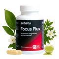 SEHATU Focus Plus Cognitive Performance Enhancer | with N-Acetyl L-Tyrosine, DMAE Bitartrate, GABA, Glutamic Acid | Boosts Focus, Enhances Memory, Supports Brain Health | 60 Count | 30 Day Supply - TrustMedUSA