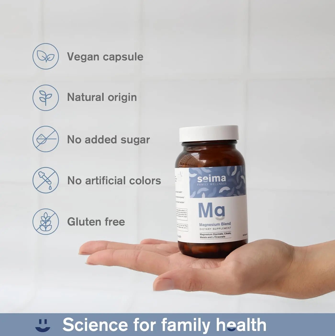 SEIMA - 4-in-1 Magnesium Complex – 1200 mg with Glycinate, Citrate, L-Threonate and Malate – Sleep, Stress Relief, Muscle Recovery, Energy and Well-Being for Women and Men, 90 Capsules - TrustMedUSA