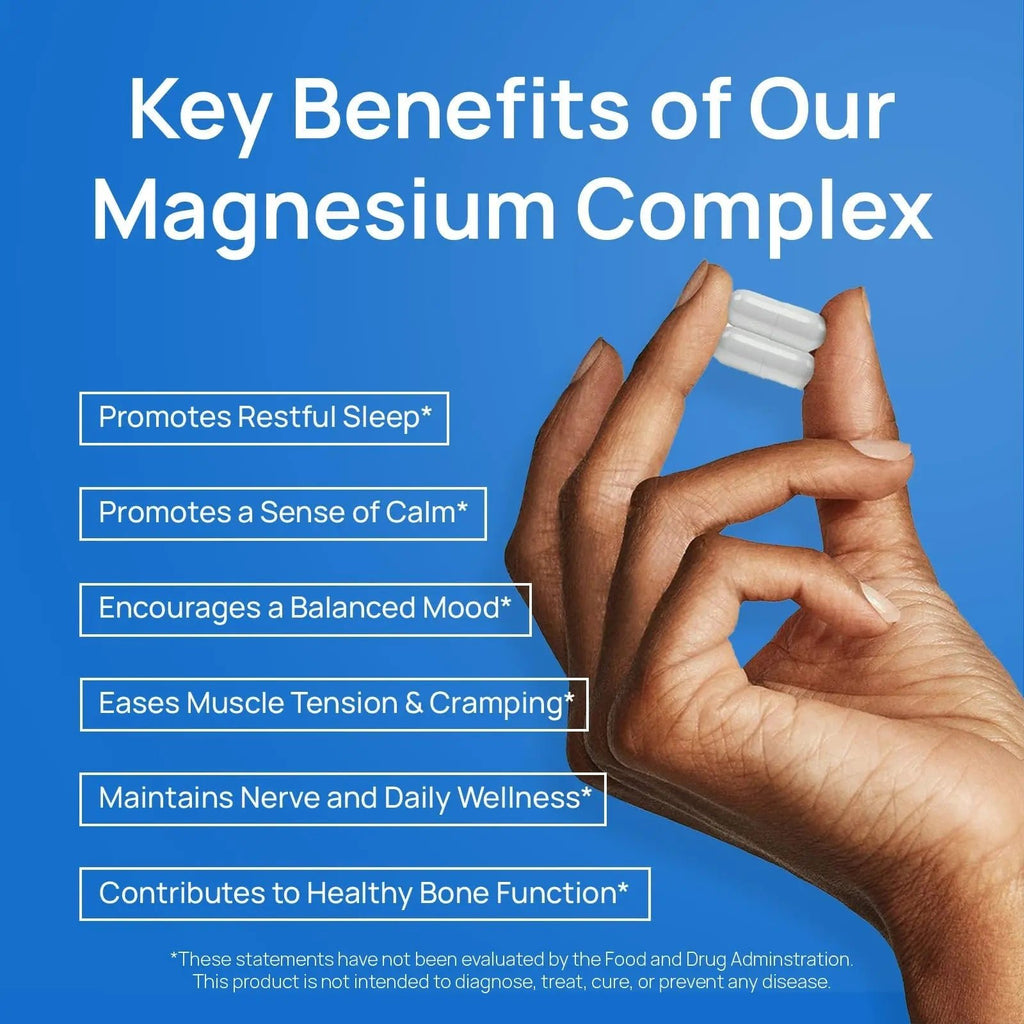 Selerb Magnesium Complex for Women and Men-Glycinate,Malate,Citrate,Oxide Supports Calm, Sleep, Muscle & Energy with D3, B6, Zinc, Slippery Elm & DGL Gentle on Stomach 90 Capsules - TrustMedUSA
