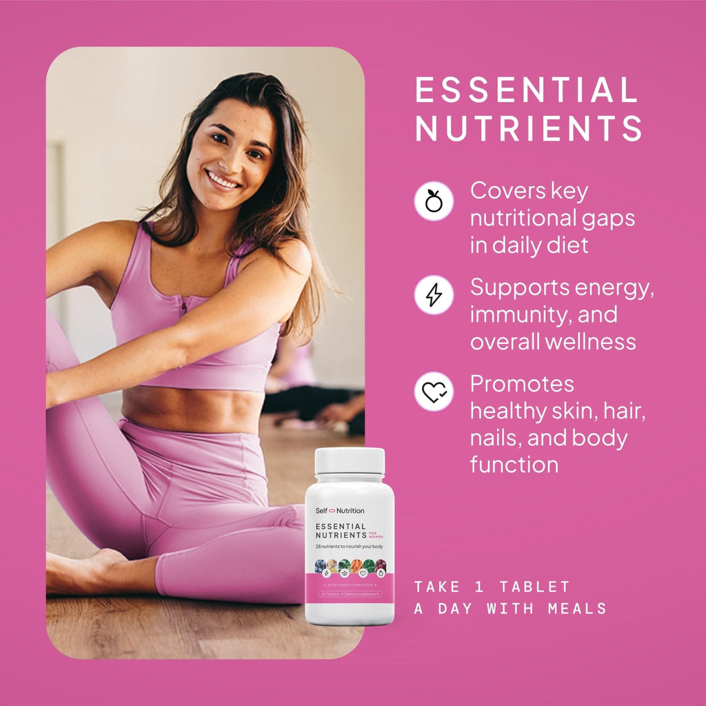 SELF NUTRITION Vegan Multivitamins for Women - Once Daily - 28 Nutrients - Boost Energy, Sleep, Hair, Skin, Nails & Reduce Cravings - Keto, Vegan, Gluten Free, Made in USA, 2-Months Supply - Maple Wellness Supplements