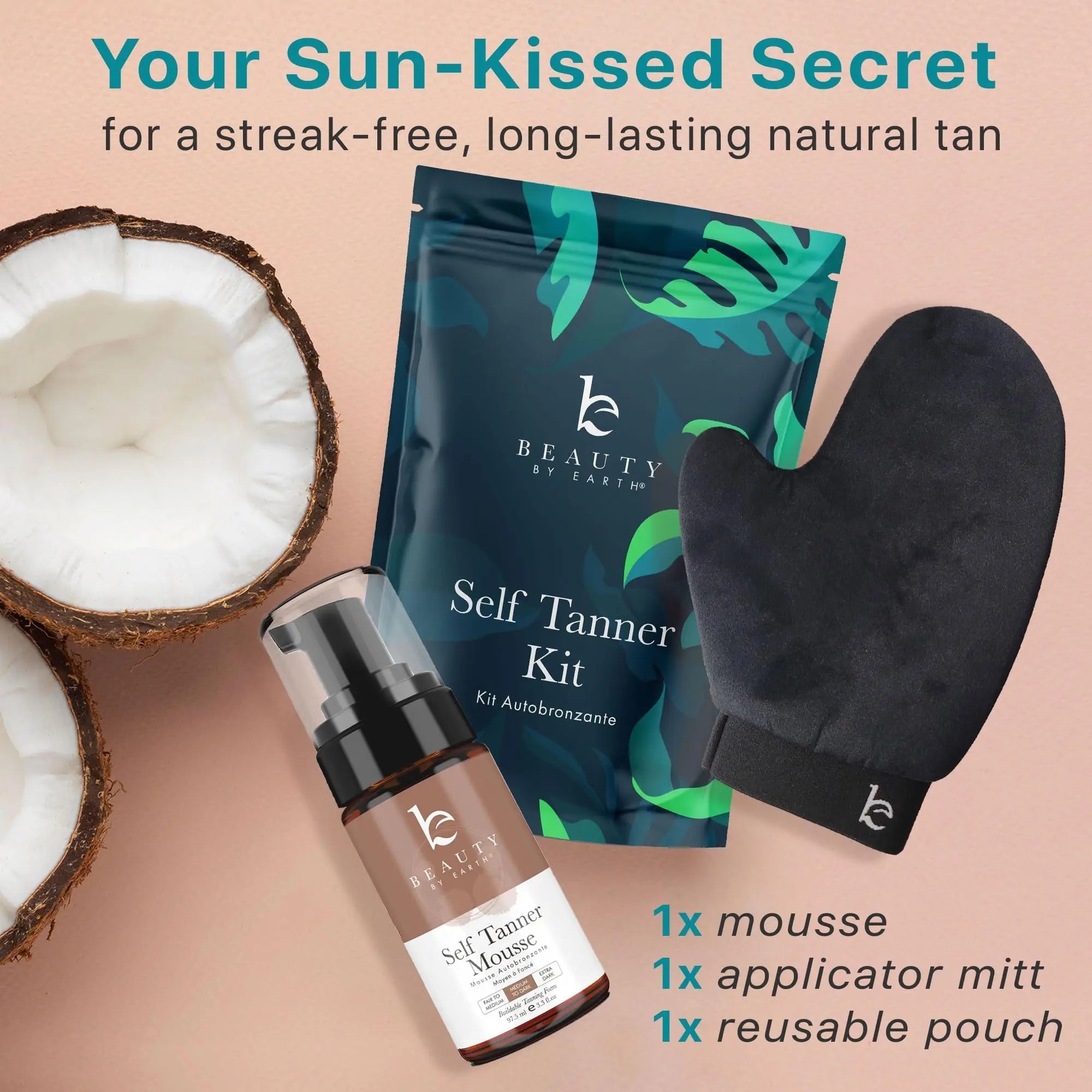 Self Tanner Tanning Mousse Kit - USA Made with Natural & Organic Ingredients - TrustMedUSA