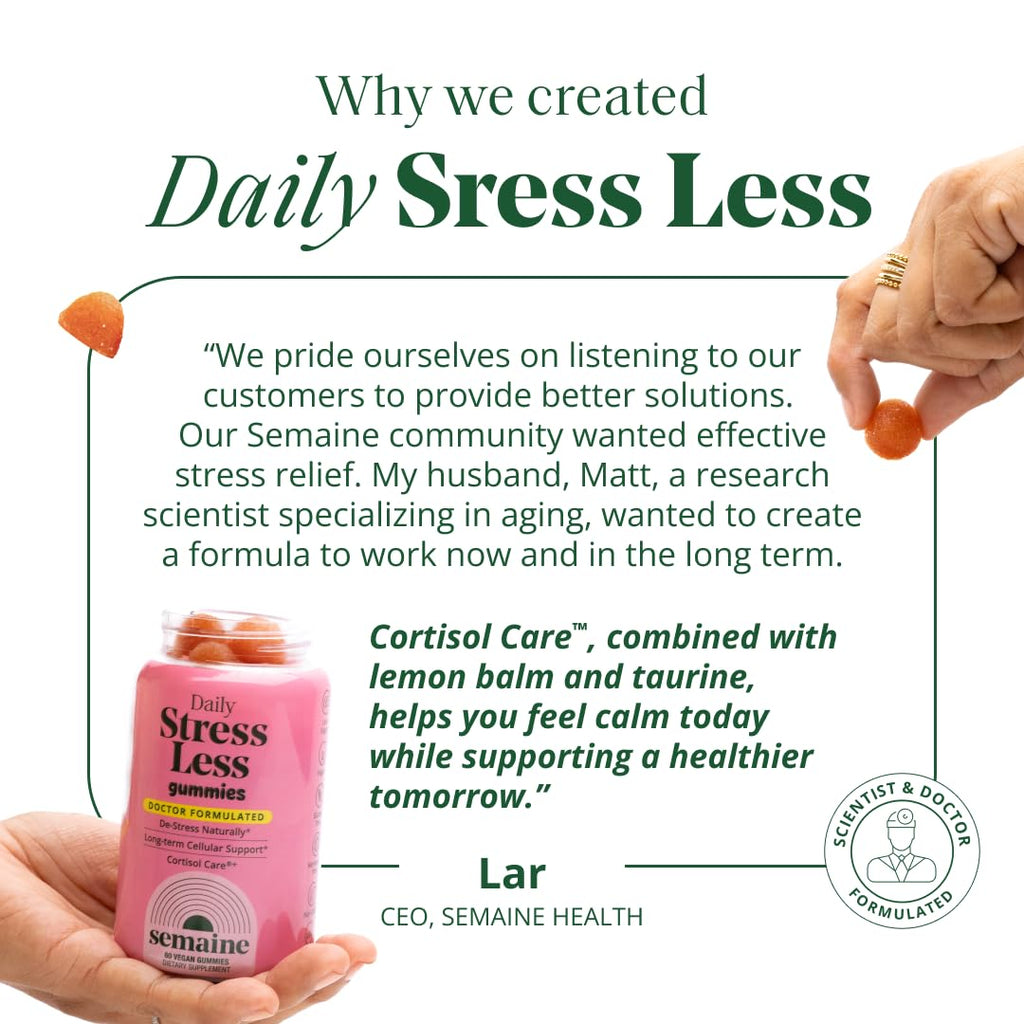 Semaine Stress Less Gummy with Cortisol Care™ 60 Count – Daily Support for Stress, Mood & Sleep - TrustMedUSA