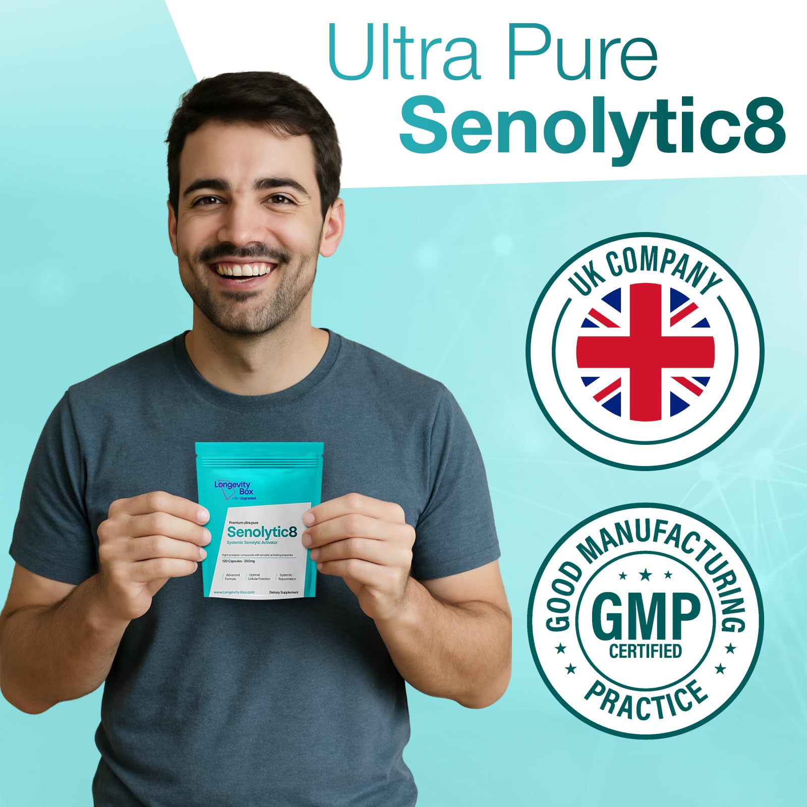 Senolytic Anti-Aging Supplement | Fisetin, Quercetin,NAC, Gamma Tocotrienols | 8-in-1 Cellular Regeneration & Longevity Formula | Boost Energy, Mental Clarity & Healthspan | 120 Vegan Capsules - TrustMedUSA