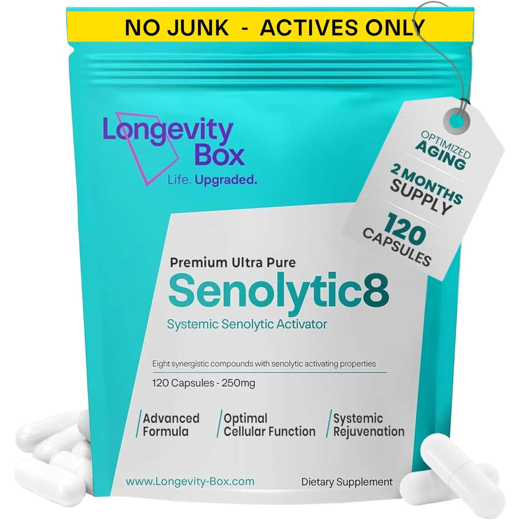 Senolytic Anti-Aging Supplement | Fisetin, Quercetin,NAC, Gamma Tocotrienols | 8-in-1 Cellular Regeneration & Longevity Formula | Boost Energy, Mental Clarity & Healthspan | 120 Vegan Capsules - TrustMedUSA