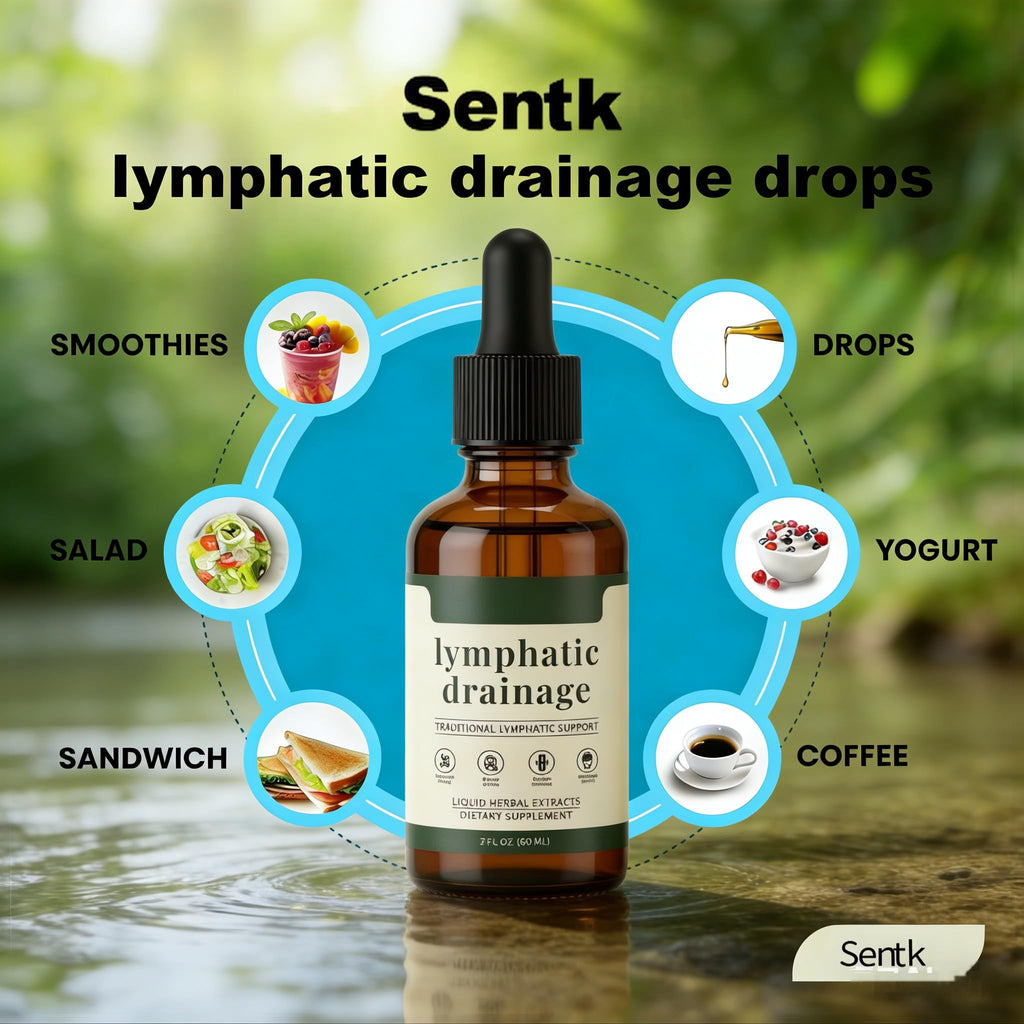 Sentk Organic Lymphatic Drainage Drops, Liposomal Herbal Blend – Supports Lymph System, Reduces Swelling, Boosts Immunity & Vitality, Enhance Clarity, Portable Dropper Design, 2 fl oz (2 Pack) - TrustMedUSA
