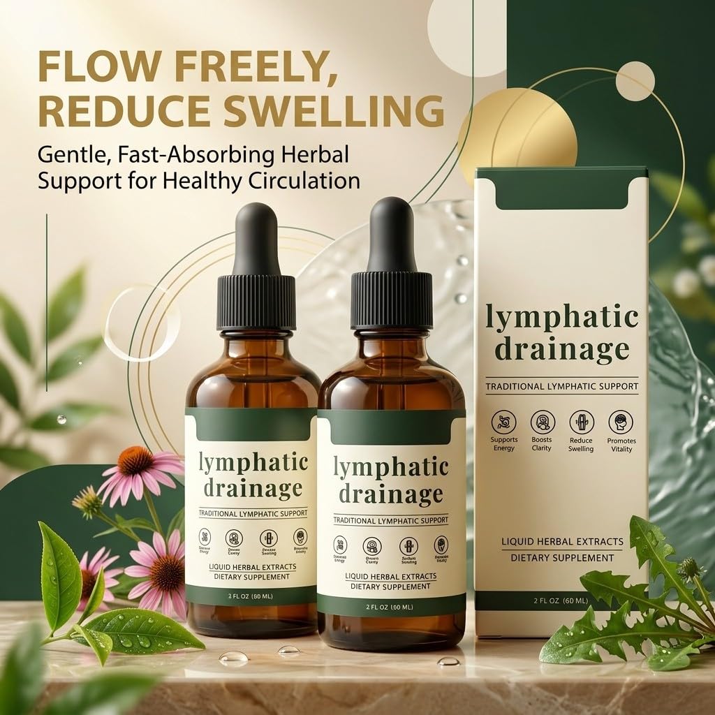 Sentk Organic Lymphatic Drainage Drops, Liposomal Herbal Blend – Supports Lymph System, Reduces Swelling, Boosts Immunity & Vitality, Enhance Clarity, Portable Dropper Design, 2 fl oz (2 Pack) - TrustMedUSA