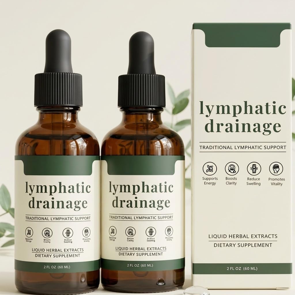 Sentk Organic Lymphatic Drainage Drops, Liposomal Herbal Blend – Supports Lymph System, Reduces Swelling, Boosts Immunity & Vitality, Enhance Clarity, Portable Dropper Design, 2 fl oz (2 Pack) - TrustMedUSA