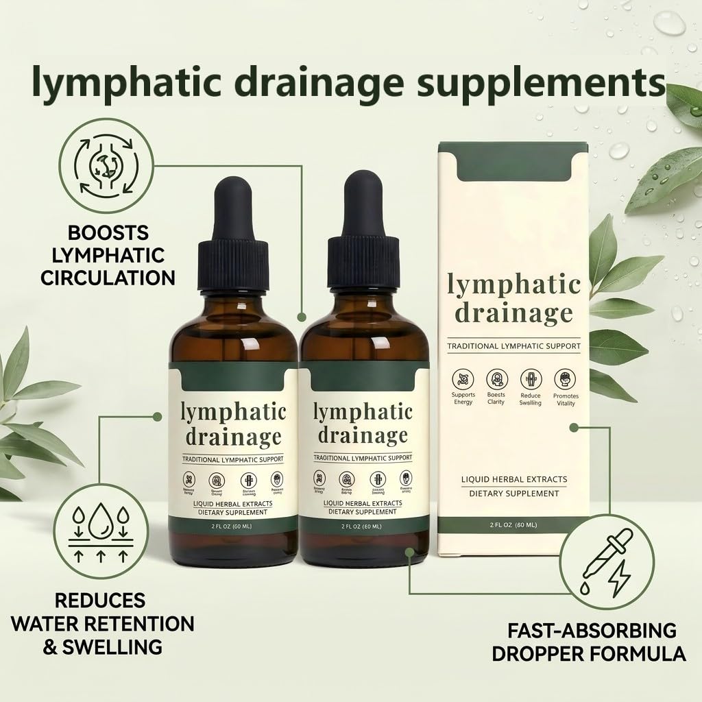 Sentk Organic Lymphatic Drainage Drops, Liposomal Herbal Blend – Supports Lymph System, Reduces Swelling, Boosts Immunity & Vitality, Enhance Clarity, Portable Dropper Design, 2 fl oz (2 Pack) - TrustMedUSA