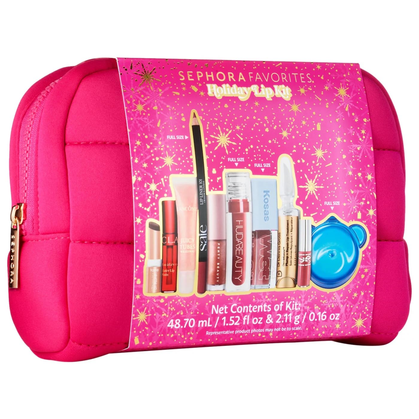 Sephora Holiday Lip Value Set: 10-Piece Lip Gloss, Liner, Oil & Treatment Collection with Kosas, Saie, Fenty Beauty & More - TrustMedUSA