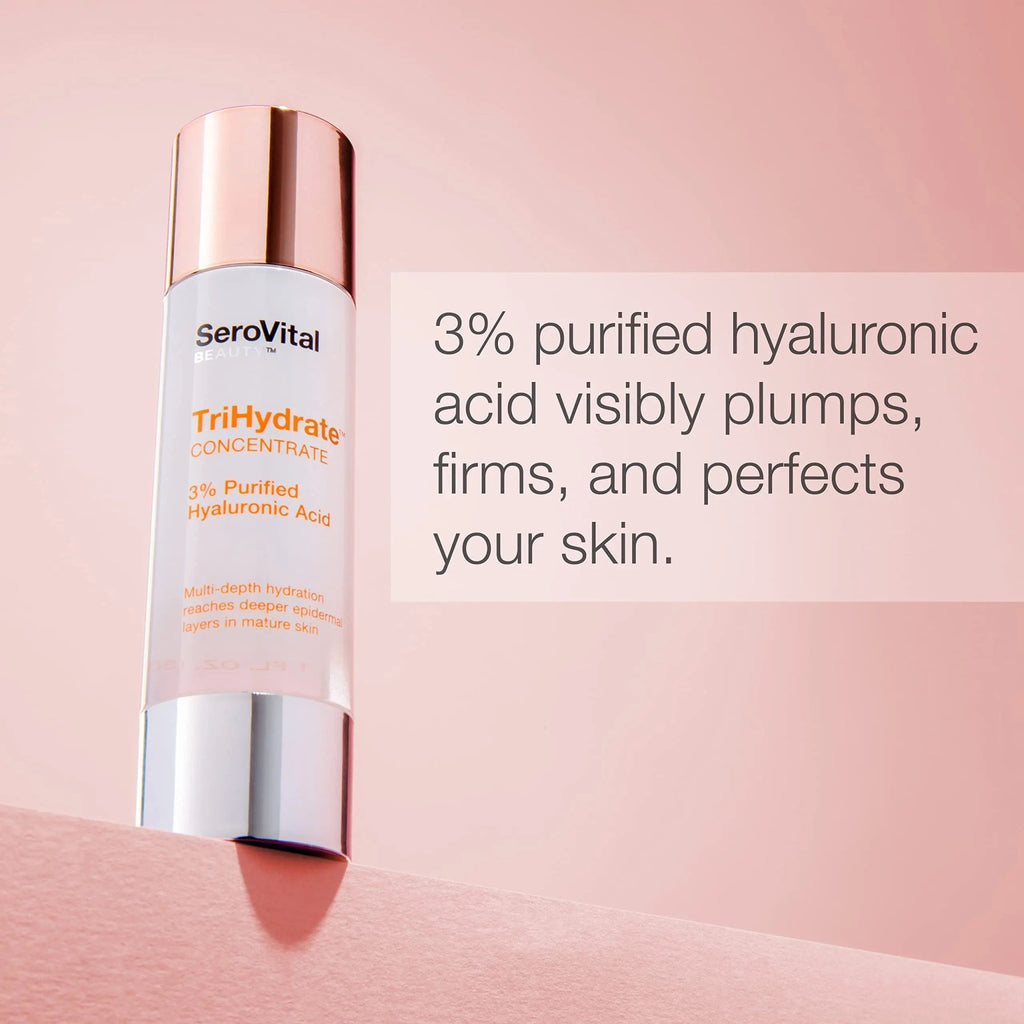 SeroVital Beauty TriHydrate Concentrate - 3% Hyaluronic Acid - 3 Forms - Anti Aging - TrustMedUSA