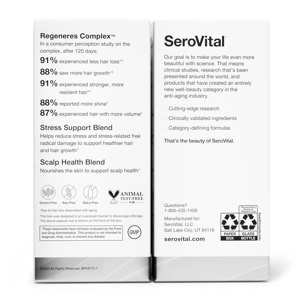SeroVital Hair Regeneres Advanced, 90 Capsules, 30-Day Supply - TrustMedUSA