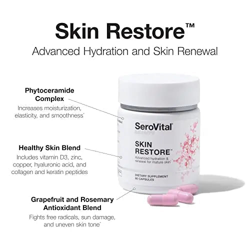 SeroVital Skin Restore, Healthy Skin Supplement with Ceramides and Hyaluronic Acid - TrustMedUSA