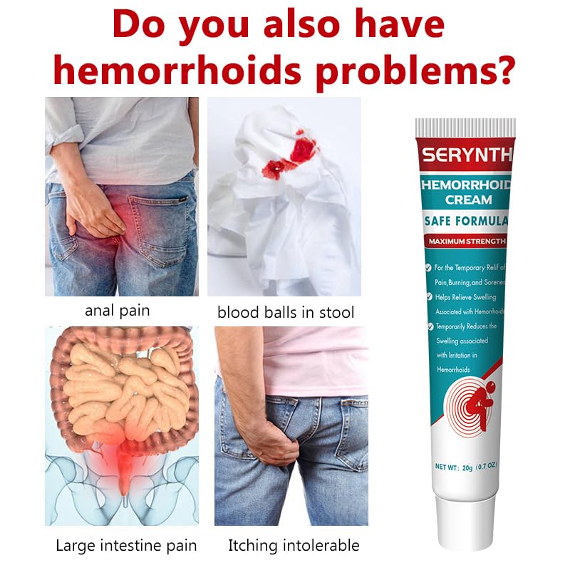 SERYNTH Hemorrhoid and Anal Fissure Ointment, Hemorrhoid Treatment, Fast Relief from Swelling, Pain, Itching, Burning (20g) - TrustMedUSA