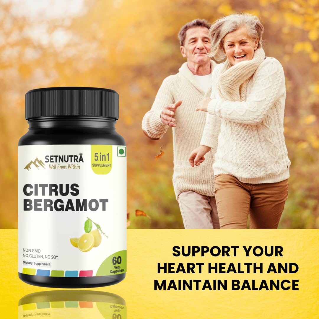 SETNUTRA Well From Within 5 in 1 Citrus Bergamot Supplement with Black Chokeberry Olive Leaf Niacin & Black Pepper | Heart Health Support Antioxidant Boost | Non GMO Gluten Free Capsules (60 Count) - TrustMedUSA