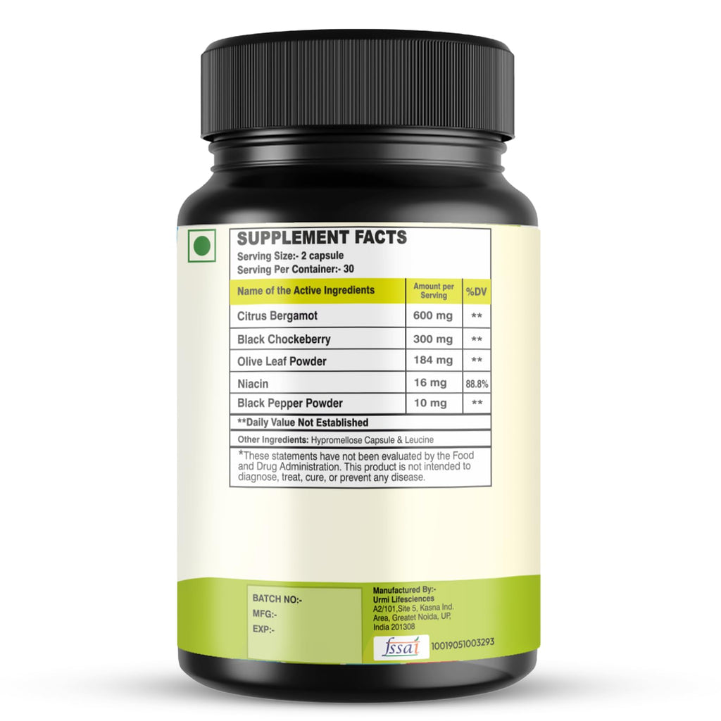 SETNUTRA Well From Within 5 in 1 Citrus Bergamot Supplement with Black Chokeberry Olive Leaf Niacin & Black Pepper | Heart Health Support Antioxidant Boost | Non GMO Gluten Free Capsules (60 Count) - TrustMedUSA