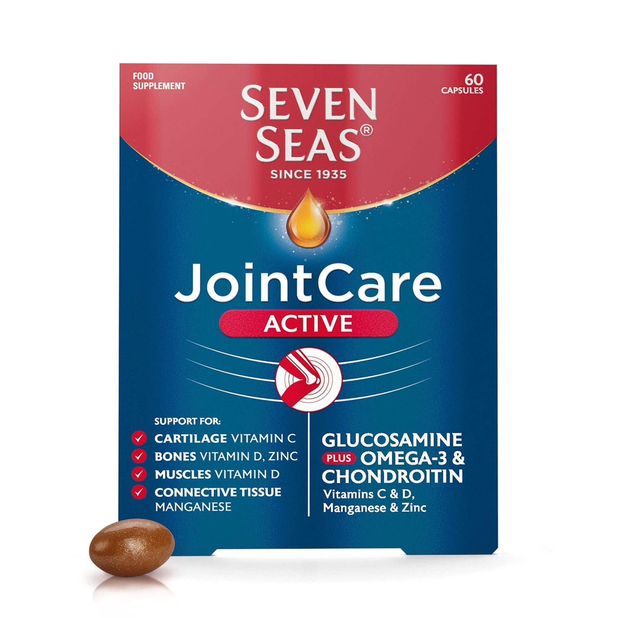 Seven Seas JointCare Active, With Glucosamine, Omega-3, Chondroitin, Vitamins C and D - Maple Wellness Supplements