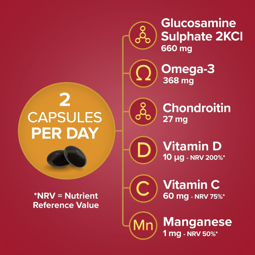 Seven Seas JointCare Active, With Glucosamine, Omega-3, Chondroitin, Vitamins C and D - Maple Wellness Supplements