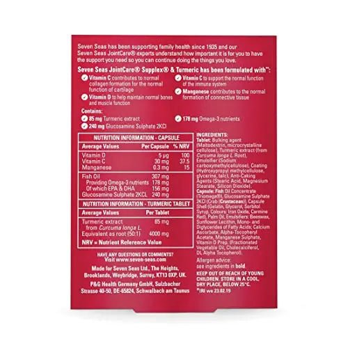 Seven Seas JointCare Supplex & Turmeric, With Glucosamine, Omega-3, Vitamins C and D - TrustMedUSA