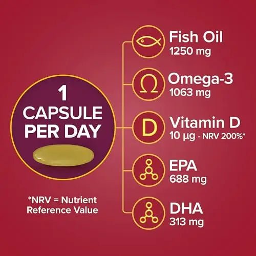 Seven Seas Omega-3 Fish Oil, Max Strength, Omega 3 + Vitamin D For Whole Body Health - TrustMedUSA