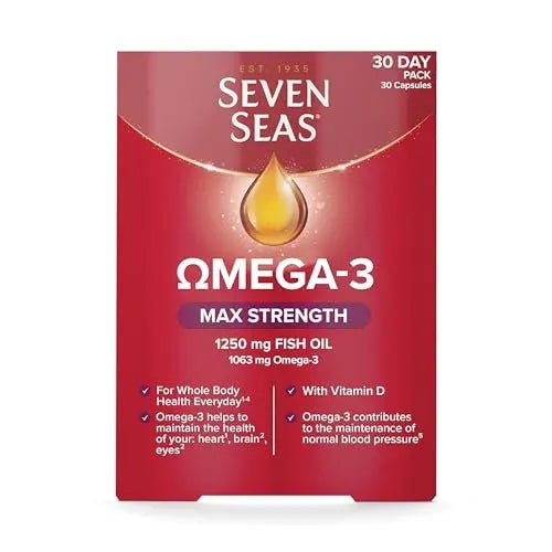 Seven Seas Omega-3 Fish Oil, Max Strength, Omega 3 + Vitamin D For Whole Body Health - TrustMedUSA