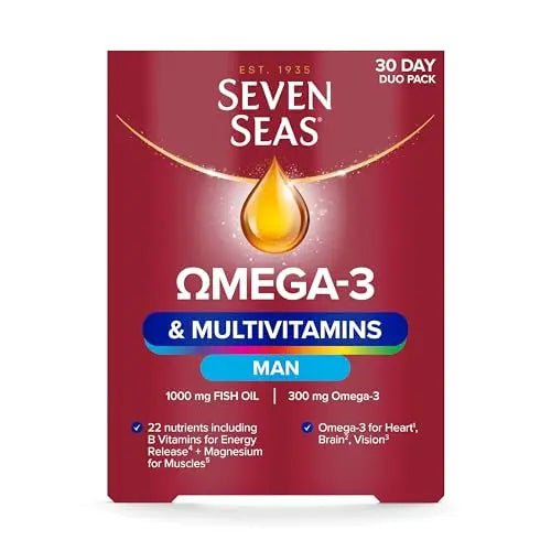 Seven Seas Omega-3 & Multivitamins Man, With B Vitamins and Magnesium, 30-Day Duo - TrustMedUSA